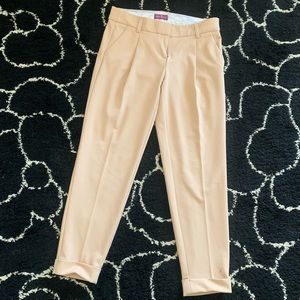 Cream/Blush Cuffed Office Slacks/Trousers